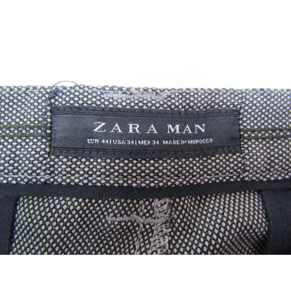 Zara Man Sport Flat Front Mens Woven Pants Size 35x31.5 Golf Work Office - Picture 3 of 9